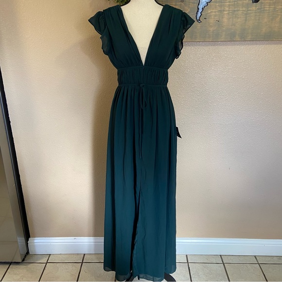 Lulus I'm All Yours Emerald Green Ruffled Maxi Dress - Picture 8 of 14